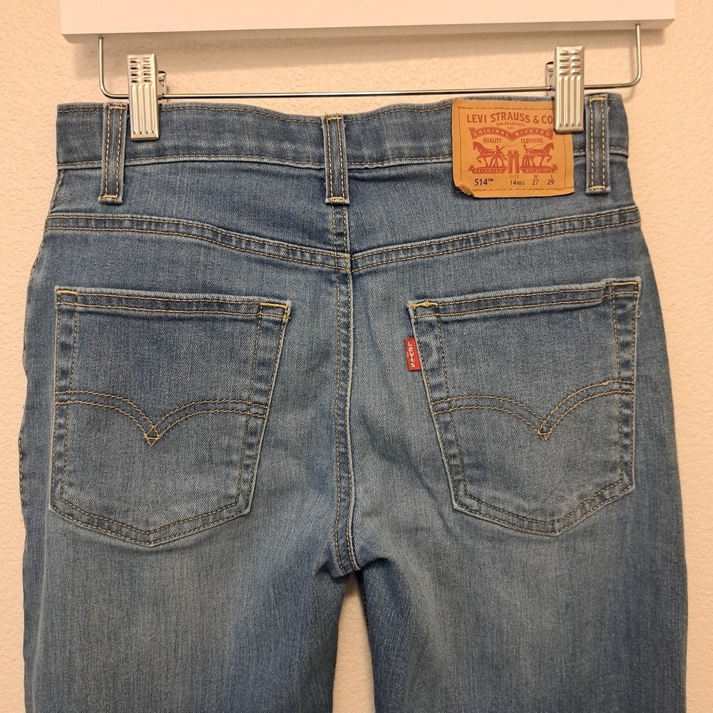Levis 514 Straight Fit Boys Jeans Medium Wash Blue Size 14 Regular W27 L29